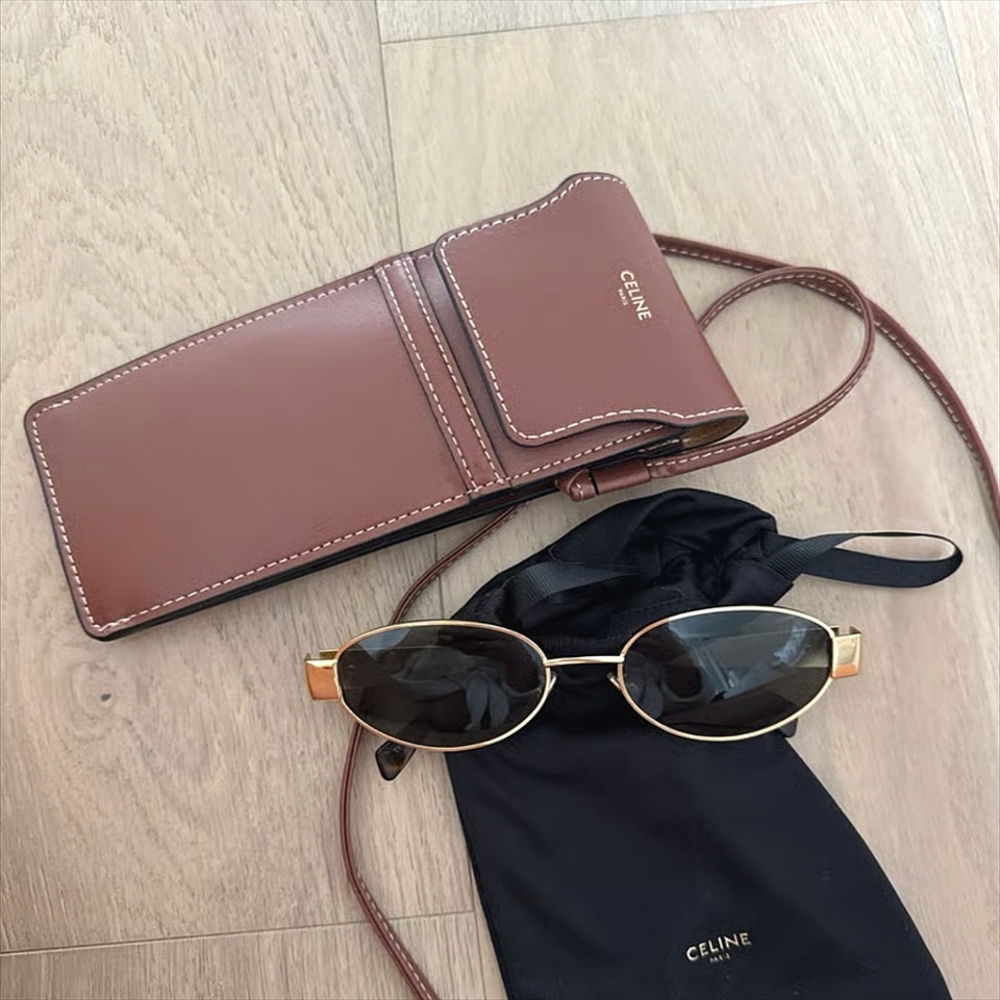 Celine Triomphe Gold Metal Sunglasses